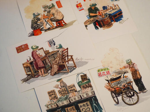 【文创新品上新！】角落的人·市井桂林 《打薄一点》明信片（市井桂林/山水桂林 两组可选） 原创 手绘  明信片  伴手礼   广西师范大学出版社 商品图8