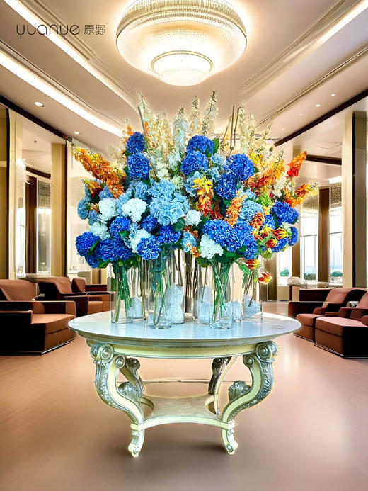 酒店大堂高档仿真花组合摆设件大厅圆桌前台别墅商场新年装饰花 商品图0
