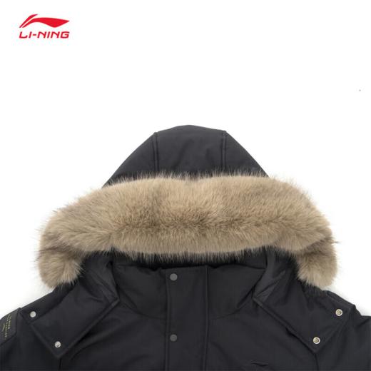 李宁中长款羽绒服男子2025冬季鸭绒保暖宽松连帽外套AYMV341 商品图2