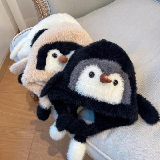 儿童卡通帽子围巾套装/儿童捏捏乐小企鹅毛绒帽 商品图0