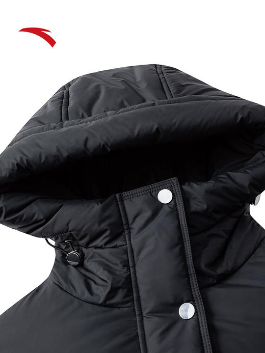 安踏六度芯防泼水羽绒服 女冬季新款鸭绒保暖宽松棉服外套162547935 【防风防泼水】基础黑-2 商品图7