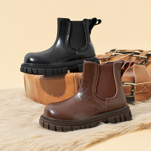 ANNIL/安奈儿童鞋女童3-6岁女童马丁靴中大童加绒保暖冬季雪地靴英伦风HG5408667 商品图1