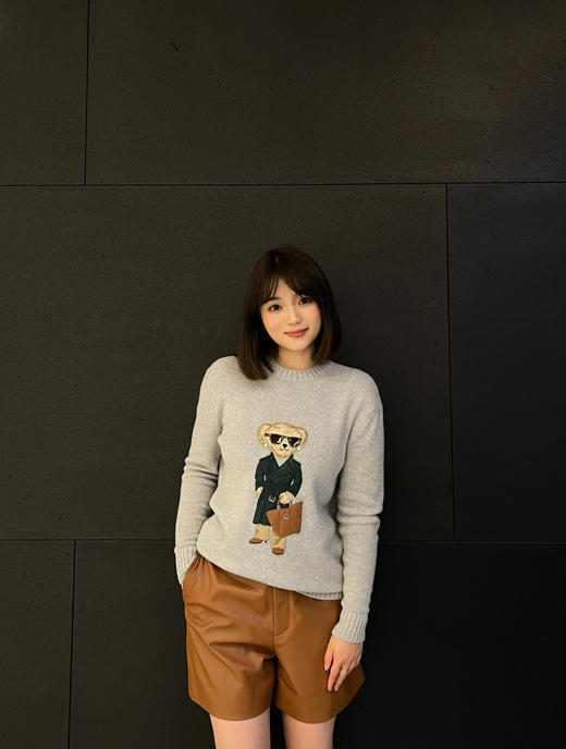 拉夫劳伦 25年秋冬紫标系列最新款 灰色墨镜小熊针织衫(KX*MM) 商品图0