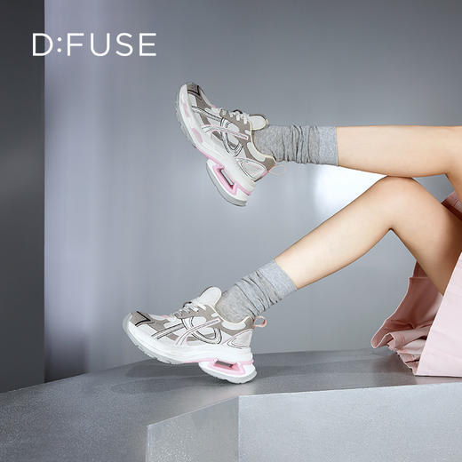 D:FUSE迪芙斯秋季新款厚底增高水钻老爹鞋休闲运动鞋DF43112381 商品图3