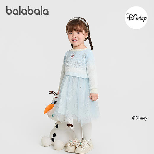 【迪士尼IP】巴拉巴拉balaOne儿童连衣裙女2025冬新款针织网纱裙 商品图2
