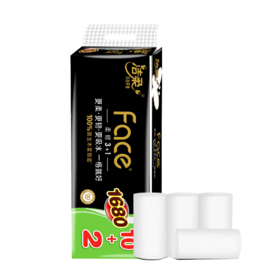 洁柔卷纸黑Face无芯卷纸加厚卫生纸家用厕纸 4层1680g/提*6提