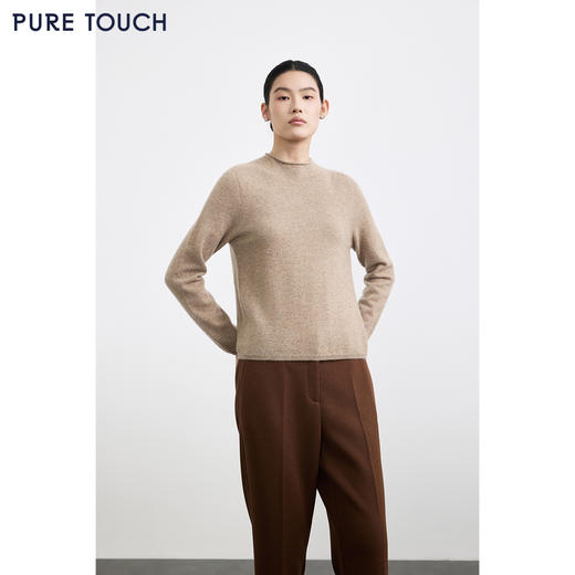 商场同款PURE TOUCH女装25秋冬新款羊绒衫卷边半高领宽松针织毛衣 商品图4