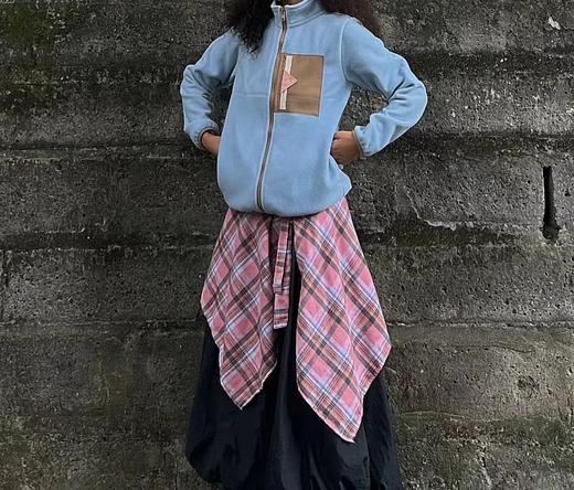 D110799云朵绒摇粒绒外套设计感撞色口袋保暖抓绒衣 商品图8