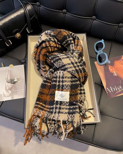 围巾女秋冬季高级氛围感2025新款加厚格子韩系保暖围脖男冬天礼物 商品图5