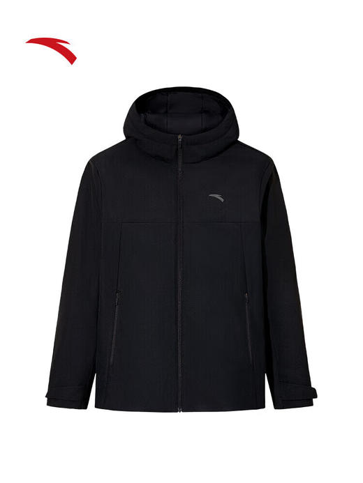 安踏（ANTA）短款羽绒服男冬季新款防泼书连帽保暖棉服运动外套152547933 基础黑-2 商品图0