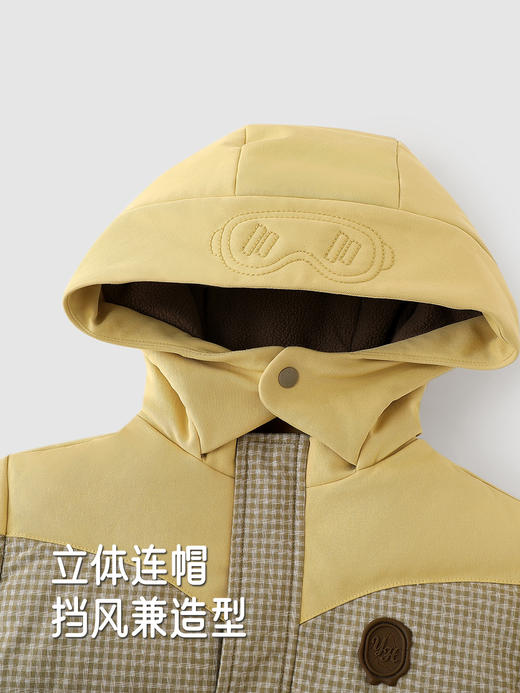 英氏婴儿羽绒连体衣宝宝冬保暖亲肤连帽哈衣超韧绒YRHFJ4R034A 商品图4