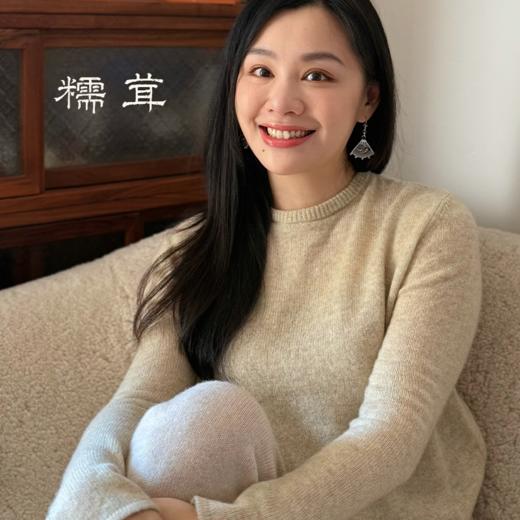 云裳糯茸 100%桑蚕丝妙色罩衫 羊绒羊毛花点纱圆领毛衫 温雅三色 商品图1