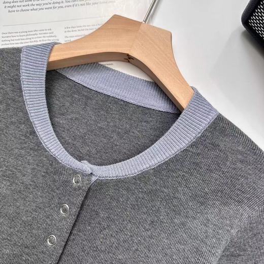 D110763秋冬季设计感拼色假两件针织衫毛衣 商品图10