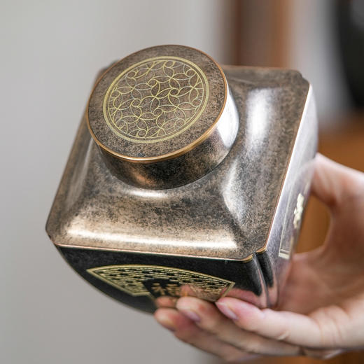 斑锡龙聚瑞茶仓手工锡罐纯锡茶叶罐密封储茶罐高档 商品图2