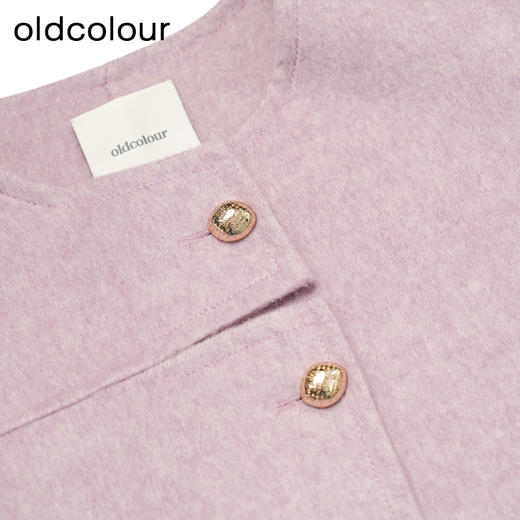 oldcolour冬季新品时尚保暖气质圆领手工呢料长外套女P411506A1 商品图4