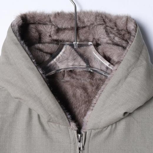 SDSA男士秋冬新款痞帅男装韩版纯色保暖拉链连帽夹克外套百搭时尚 商品图2