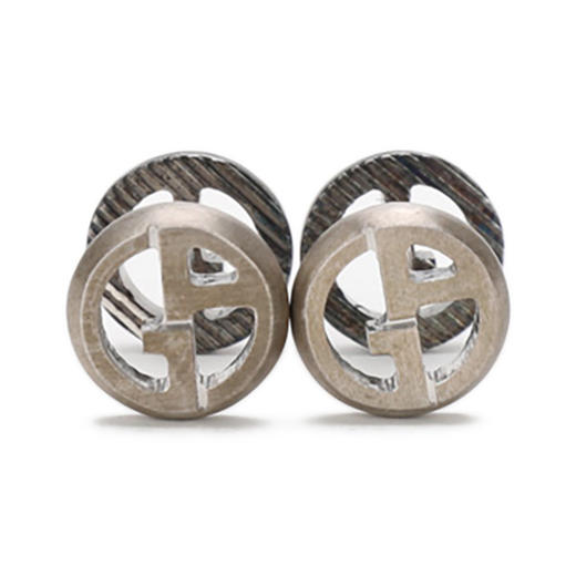 8058644952300 GIORGIO ARMANI 【100%银】男式轻奢简约小巧精致LOGO西装西服袖扣 商品图1