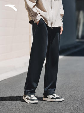 安踏KT运动长裤男士加绒保暖阔腿直筒裤子卫裤152541302P-1