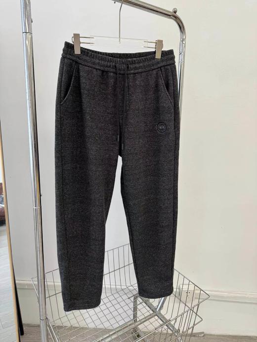 D110771澳毛混纺毛呢加绒香蕉弯刀神裤男士黑标加绒长裤卫裤 商品图11