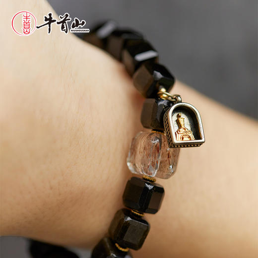 牛首山文创牛首吉祥·黑曜石系列手串男女单圈国风手饰南京纪念品 商品图4