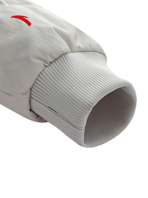 安踏【关晓彤同款】短款羽绒服防泼水女针织拼接翻领棉服162547914 【75%鸭绒】数字雾灰-1 商品图7