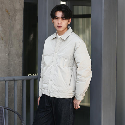 DRONKOO 2025 翻领前襟口袋钉扣基础款短款中厚羽绒服 商品图1
