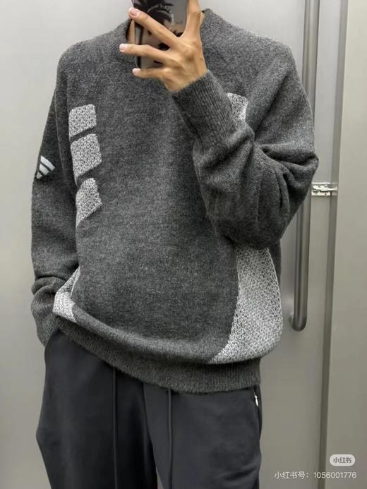 D110711简约休闲百搭长袖圆领针织毛衣男女同款JW6682 商品图10