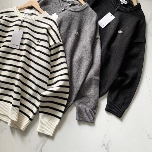 D110786左胸刺绣徽标针织纯羊毛圆领毛衣 商品图4