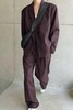 Kai & Kiera 酒红色西装阔腿裤套装 14383 商品缩略图0