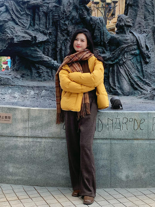 【百图lulu定制】【泡芙羽绒服】90%白鸭绒  彩色  H版型 下摆抽绳 袖口防风 面包领 羽绒服 商品图5