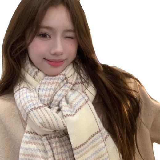 2025新款氛围感jk格子围巾女冬季韩系百搭保暖围脖学生礼物披肩潮 商品图4