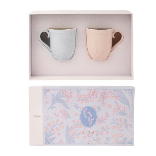 罗莱礼品-铃兰浮雕马克杯对杯礼盒 商品图3