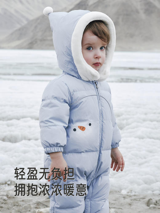 英氏超韧绒婴儿羽绒连体衣长袖哈衣男宝宝冬保暖舒适YRHFJ4R032A 商品图2