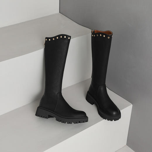 Ech&yolo气质牛皮厚底甜辣骑士长靴HBP-1916 商品图3