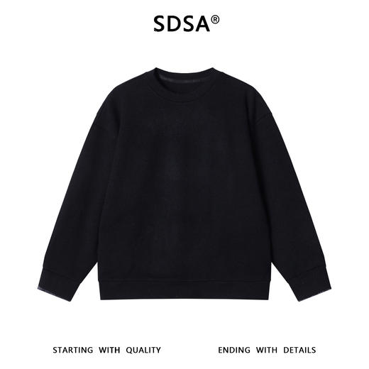 SDSA男士秋冬新款痞帅男装韩版纯色肌理感圆领卫衣百搭时尚上衣 商品图1