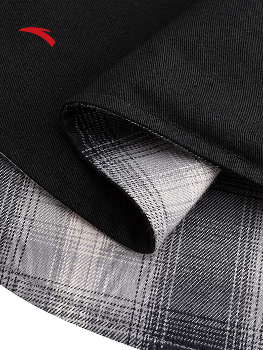 安踏滑板系列街头潮流休闲情侣同款格纹两面穿新款格纹外套172548602 YY892黑色色组-3 商品图4