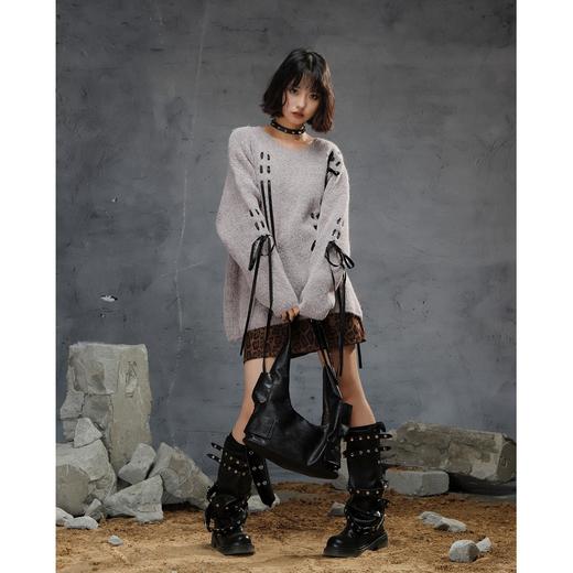 法式绑带圆领毛衣-纪念日百货门店同款165043341 商品图3