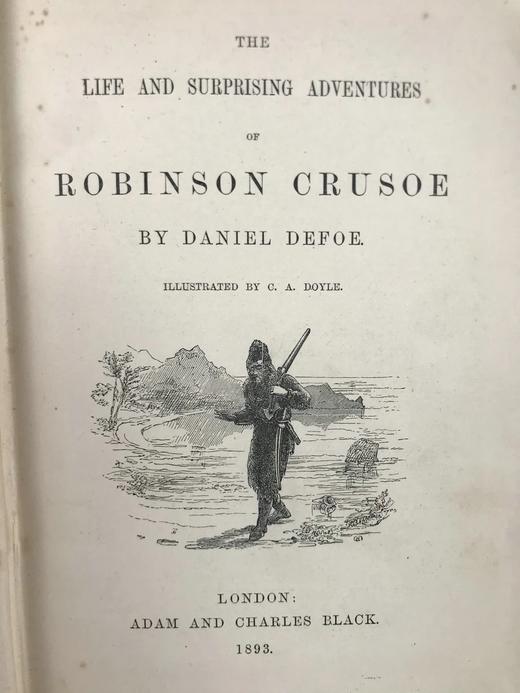 1893年 鲁滨逊漂流记 配多幅插图 漆布精装32开 商品图3