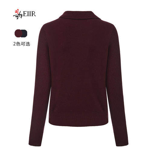 司歌翻领套头长袖毛衣收腰女秋冬G92G3550 商品图5