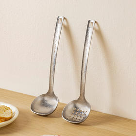 摩登主妇纯钛汤勺家用高档精致长柄大号火锅漏勺食品级盛汤粥勺子