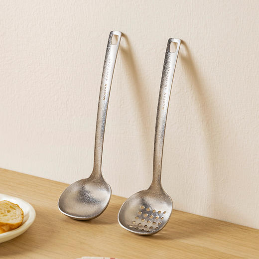 摩登主妇纯钛汤勺家用高档精致长柄大号火锅漏勺食品级盛汤粥勺子 商品图0