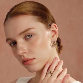 Neverfar Essential·秋冬系列 虎眼石岩纹耳环