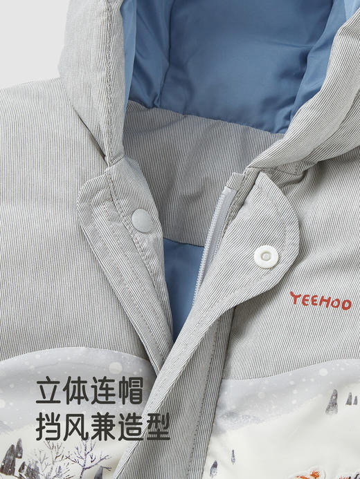 英氏婴儿羽绒连体衣冬保暖休闲户外风连帽哈衣超韧绒YRHFJ4R054A 商品图3