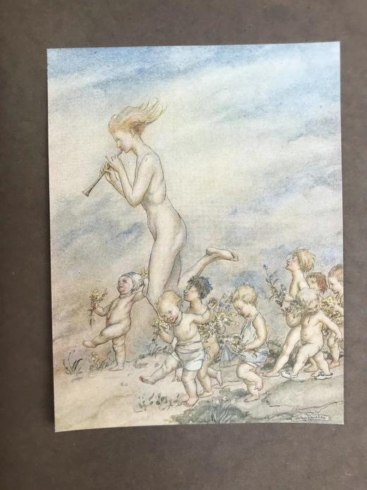 拉克姆签名本！1918年 斯温伯恩《生命之春：儿童诗集》 9幅彩色手工贴图与多幅黑白文间插图 犊皮（vellum）脊精装大16开 商品图7