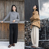 特绽放720朵/暖格裤·羊毛棉混纺加厚绒感全腰松紧显瘦休闲长裤女 商品缩略图2
