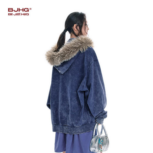 BJHG不计后果美式毛领连帽卫衣男秋冬季新款重磅座山雕夹克外套女 商品图4