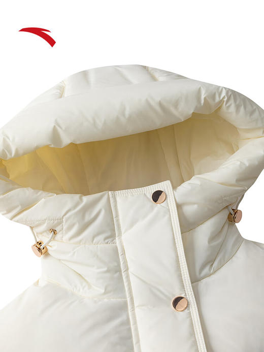 安踏六度芯防泼水羽绒服 女冬季新款鸭绒保暖宽松棉服外套162547935 【六度芯锁温】象牙白-1 商品图2