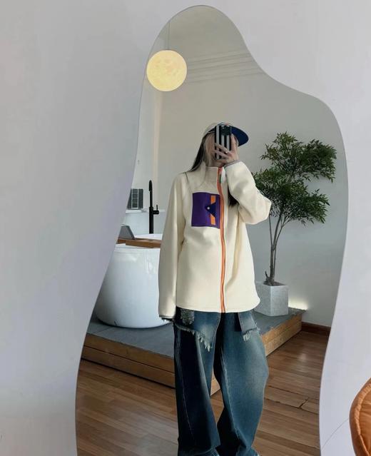 D110799云朵绒摇粒绒外套设计感撞色口袋保暖抓绒衣 商品图12