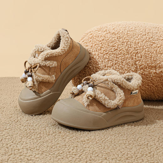 ANNIL/安奈儿童鞋女童可爱加绒毛毛鞋冬季加绒加厚休闲鞋宝宝可爱棉鞋鞋子HG5412664 商品图3