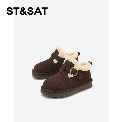 【童鞋】星期六加绒简约复古百搭男女童雪地靴SSD4192L1V 商品图4